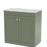 800mm Floor Standing 2-Door Vanity with Marble Top