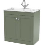 800mm Floor Standing 2-Door  Unit & Stone Basin 1TH