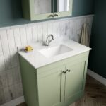 800mm Floor Standing 2 Door Vanity & Marble Top 1TH - Image 2