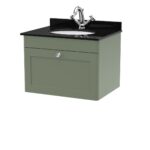 600mm Wall Hung 1 Drawer Vanity & Marble Top 1TH