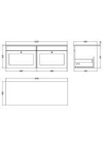 1200mm Wall Hung 2-Drawer Vanity with Marble Top - Image 2