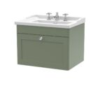 600mm Wall Hung 1 Drawer Vanity & Basin 3TH