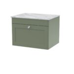 600mm Wall Hung 1-Drawer Vanity with Marble Top