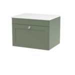 600mm Wall Hung 1-Drawer Vanity with Marble Top