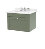 Nuie Classique 600mm Wall Hung 1 Drawer Vanity & Marble Top 3TH