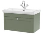 Nuie Classique 800mm Wall Hung 1-Drawer Vanity & Basin 1TH
