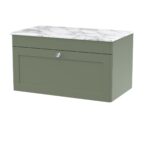 800mm Wall Hung Single Drawer Vanity with Marble Top