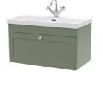 800mm Wall Hung Single Drawer Vanity with Basin - 1 Tap Hole