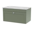 800mm Wall Hung Single Drawer Vanity with Marble Top