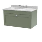 800mm Wall Hung 1 Drawer Vanity & Marble Top 3TH
