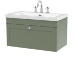 800mm Wall Hung Single Drawer Vanity with Basin - 3 Tap Hole