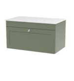 800mm Wall Hung Single Drawer Vanity with Marble Top