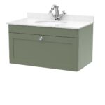 800mm Wall Hung 1 Drawer Vanity & Marble Top 1TH