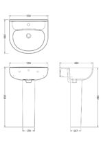 550mm Basin & Pedestal - Image 4