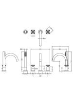 4 Tap Hole Bath Mixer - Image 2