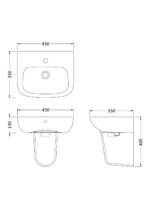 450mm Basin & Semi Pedestal - Image 3