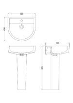 Nuie Provost 520mm Basin & Pedestal - Image 4