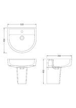 520mm Basin & Semi Pedestal - Image 2