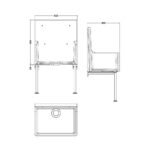 Cleaner Sink inc Legs & Bracket 515x535x393 - Image 2