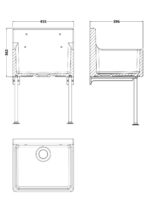 Cleaner Sink inc Legs & Bracket 455x362x396 - Image 2