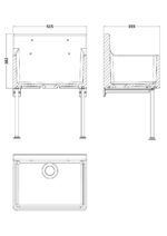 Nuie Cleaner Sink inc Legs & Bracket 515x382x393 - Image 2