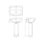 600mm Basin & Pedestal - Image 4