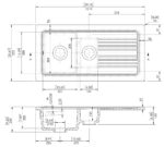 Counter Top Sink 1.5 Bowl 1010x525 - Image 3