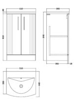 500mm Floor Standing 2 Door Vanity & Basin 4 - Image 3