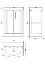 600mm Floor Standing 2 Door Vanity & Basin 4 - Image 3