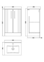 Nuie Deco 500mm Floor Standing 2 Door Vanity & Basin 2 - Image 4