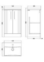 500mm Floor Standing 2 Door Vanity & Basin 3 - Image 4