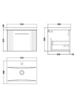 500mm Wall Hung Single Drawer Vanity & Basin 1 - Image 3