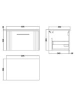 Nuie Deco 600mm Wall Hung Single Drawer Vanity & Laminate Top - Image 2