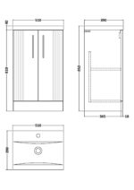 500mm Floor Standing 2 Door Vanity & Basin 1 - Image 3