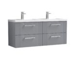 1200mm Wall Hung 4 Drawer Vanity & Double Basin