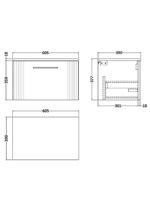 600mm Wall Hung Single Drawer Vanity & Worktop - Image 3