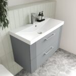 800mm Wall Hung 2 Drawer Vanity & Basin 3 - Image 2