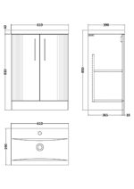 600mm Floor Standing 2 Door Vanity & Basin 1 - Image 3