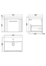 500mm Wall Hung Single Drawer Vanity & Basin 3 - Image 3