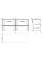 Nuie Deco 1200 Wall Hung 4-Drawer Vanity & Laminate Worktop - Image 2