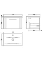 600mm Wall Hung Single Drawer Vanity & Basin 1 - Image 3
