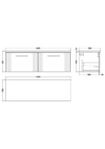 1200 Wall Hung 2-Drawer Vanity & Laminate Worktop - Image 2