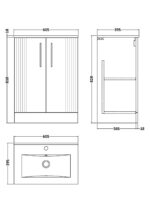 600mm Floor Standing 2 Door Vanity & Basin 2 - Image 4