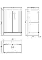 600mm Floor Standing 2 Door Vanity & Basin 3 - Image 4