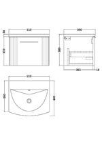 500mm Wall Hung Single Drawer Vanity & Basin 4 - Image 3
