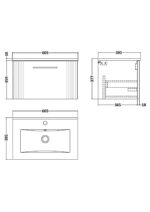 Nuie Deco 600mm Wall Hung Single Drawer Vanity & Basin 2 - Image 3