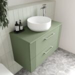 800mm Wall Hung 2 Drawer Vanity & Worktop - Image 2