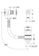 Stone Basin Waste With Brass Overflow - Chrome - Image 2