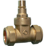 VGLE brass L/S gate valve 22mm - economy