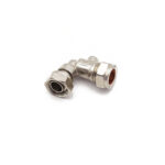QS service valve angle 15mm x1/2" chrome